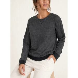 Pact Organic French Terry Crewneck Sweatshirt Gray Raglan Pullover Medium